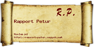Rapport Petur névjegykártya